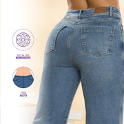 Jean Push Up Wide Leg Azul Vintage Tyt Tolima - 42