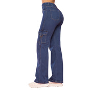 Jeans Wide Leg Azul Medio Mujeron Tristan - 36