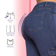 Jeans Wide Leg Azul Medio Mujeron Tristan - 40