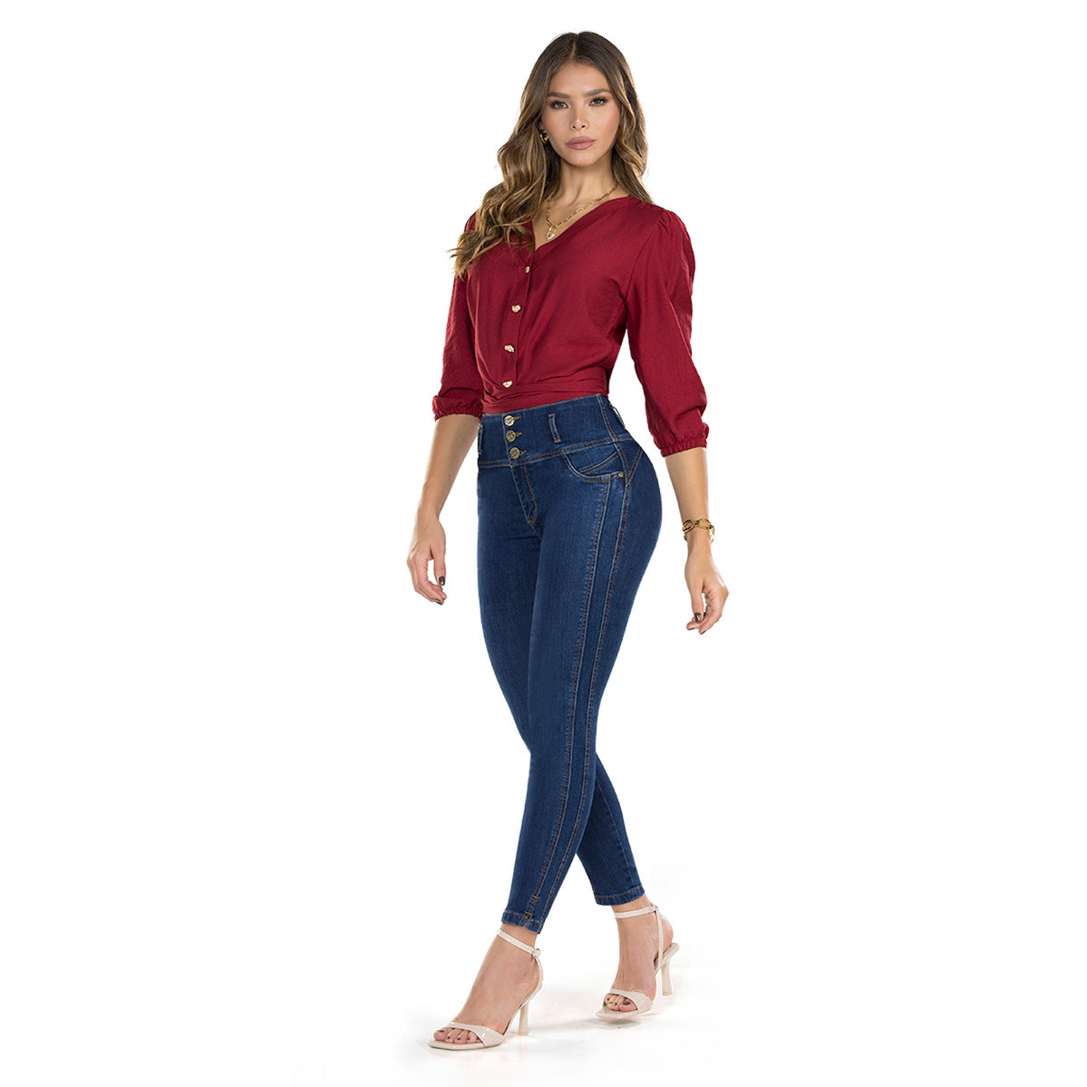 Jean Push Up Tiro Alto Azul Oscuro Tyt Jeans Túnez - foto 5