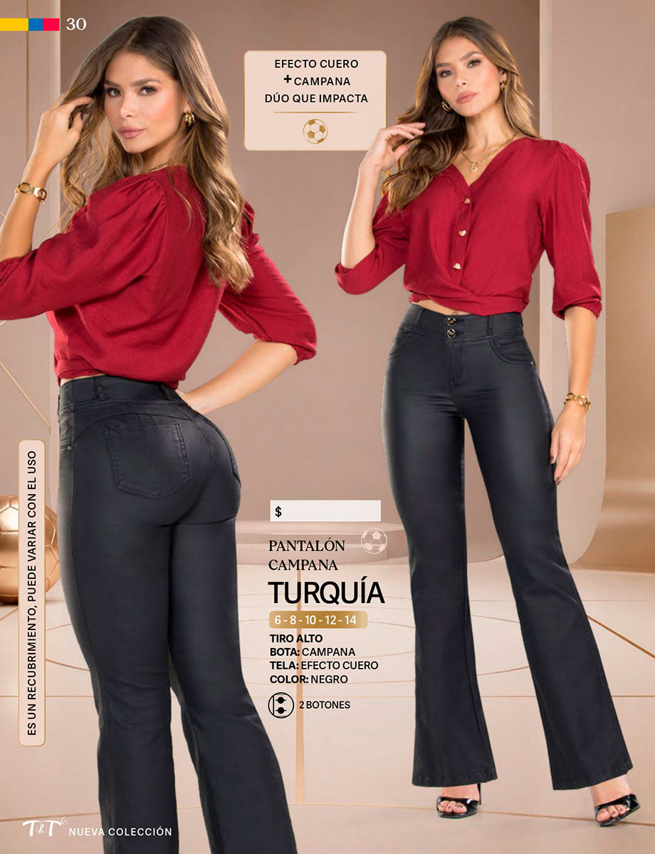 Pantalón Tiro Alto Negro Tyt Turquía - foto 7