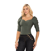 Blusa Ajustada Verde Nilo TyT Astrid