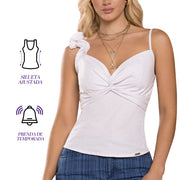 Blusa Tirantes Ajustada Blanca TyT Liliana — detalle de la prenda