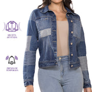Chaqueta Indigo Rígido Azul TyT Melina — detalle de la prenda