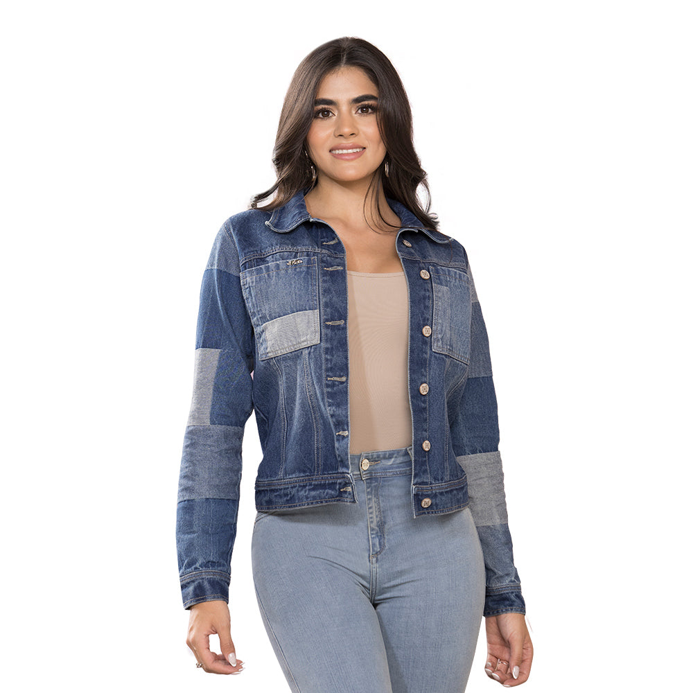 Chaqueta Indigo Rígido Azul TyT Melina