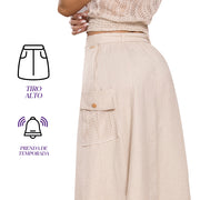 Falda Tiro Alto Beige TyT Graciela — detalle de la prenda