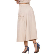 Falda Tiro Alto Beige TyT Graciela — vista posterior