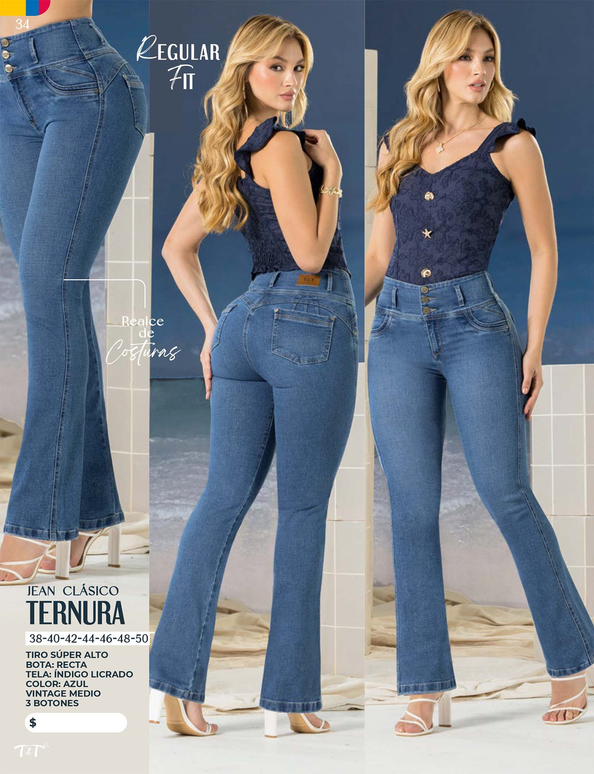 Jean Push Up Tiro Súper Alto Azul Tyt Jeans Ternura - foto 4