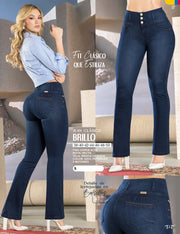 Jean Push Up Tiro Alto Azul Tyt Jeans Brillo - foto 5