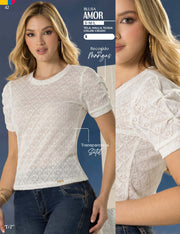 Blusa Manga Corta Beige Tyt Amor - foto 5