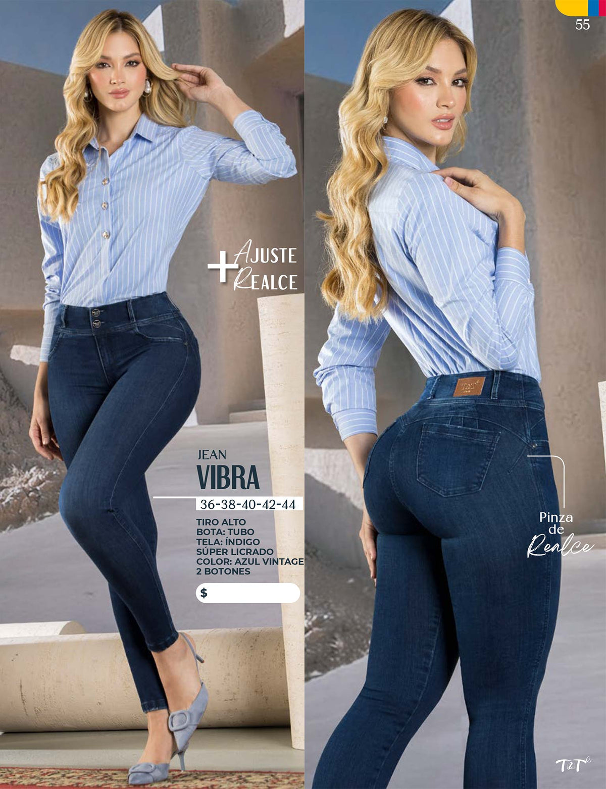 Jean Push Up Tiro Alto Azul Tyt Jeans Vibra - foto 5