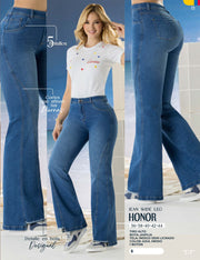 Jean Wide Leg Tiro Alto Azul Medio Tyt Jeans Honor - foto 3