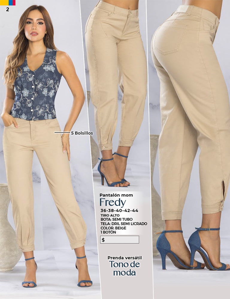 Pantalón Mom Beige TyT Fredy