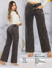 Jeans Palazzo Tiro Alto Acidwash Rosa Tyt Jeans Marianita - 42
