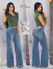 Jean Wide Leg Tiro Alto Azul Medio Tyt Jeans Agnes - foto 4
