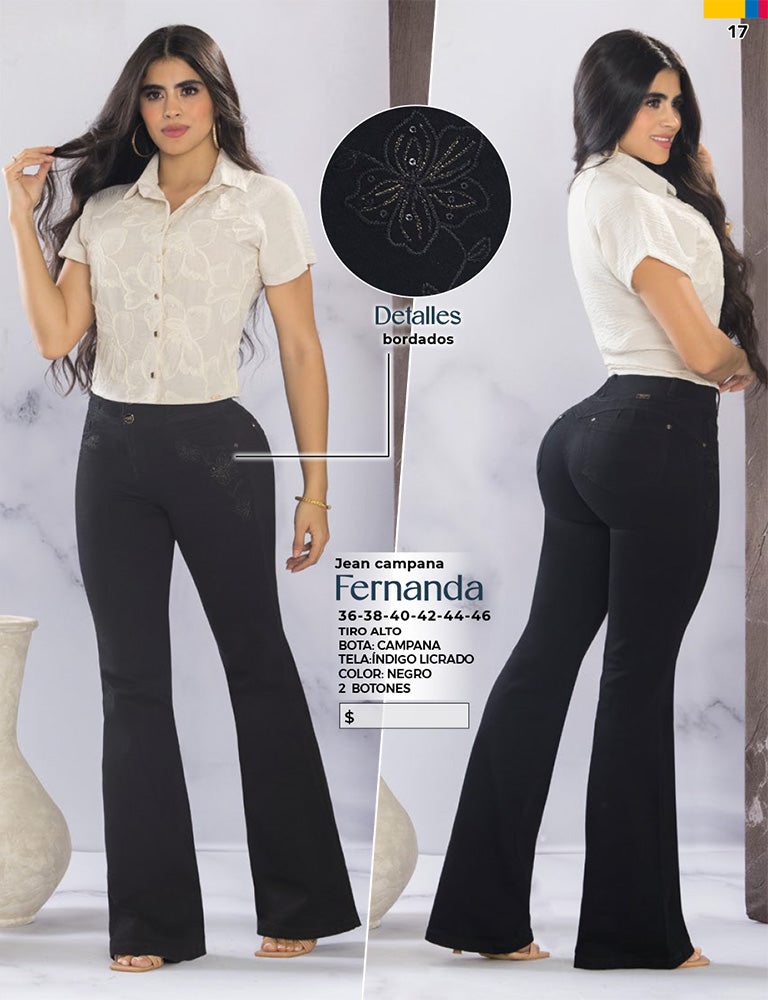 Jeans Push Up Negro Tyt Jeans Fernanda - 42