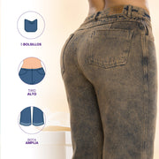 Jeans Palazzo Acid Wash Orange Tyt Jeans Valle - 40