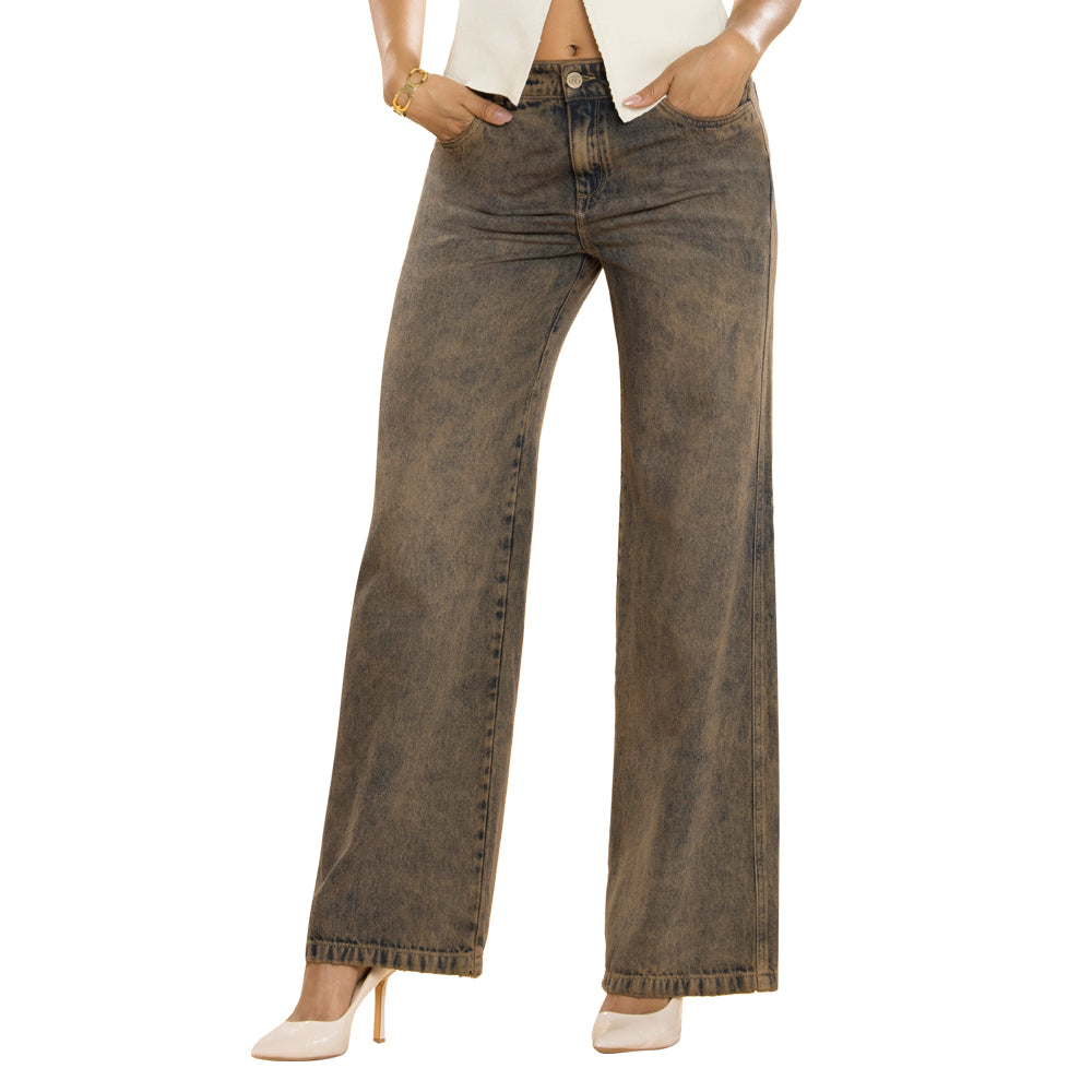 Jeans Palazzo Acid Wash Orange Tyt Jeans Valle - 38