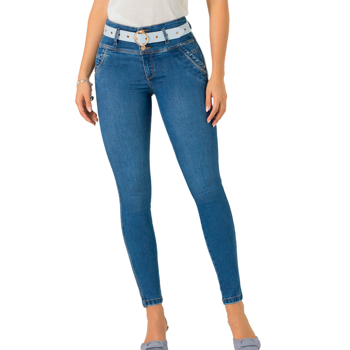 Jean Push Up Tiro Alto Azul Tyt Jeans Aura - foto 2