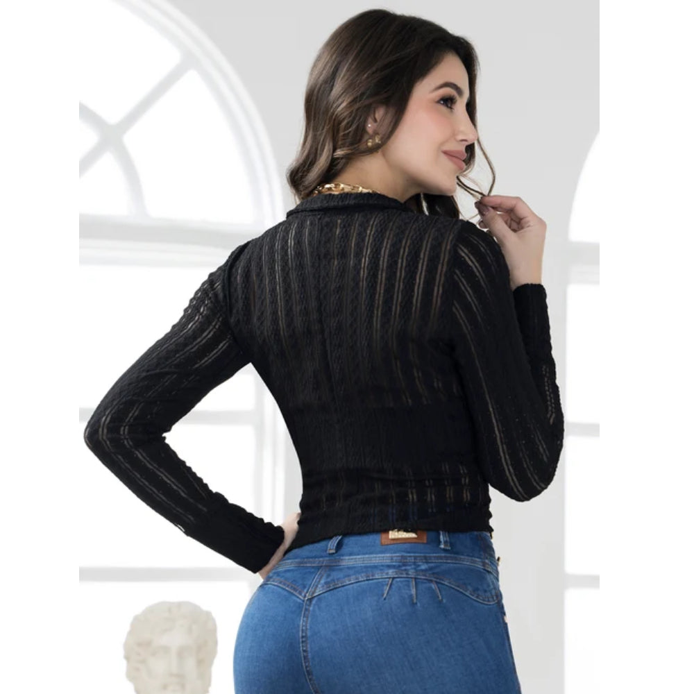 Blusa Manga Larga Negra Tyt Begonia - foto 2