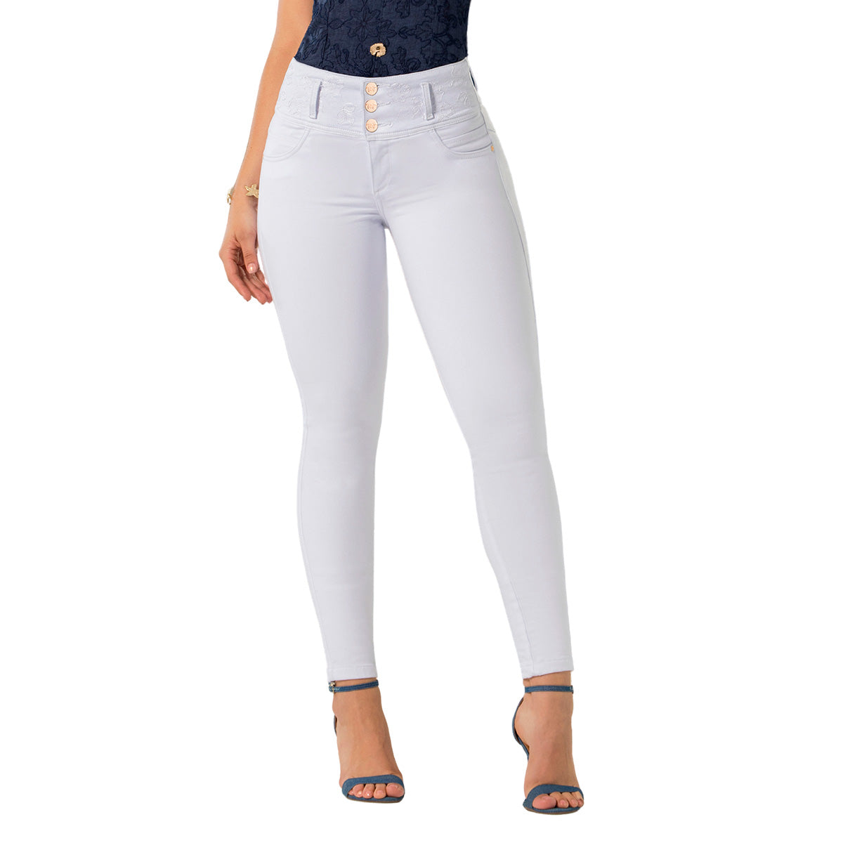 Jean Push Up Tiro Alto Blanco Tyt Jeans Festejo - foto 2