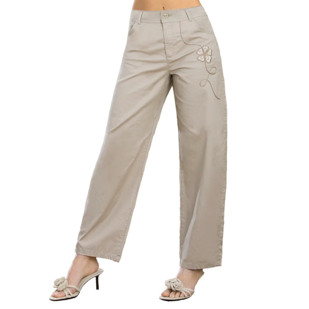 Pantalón Tiro Alto Beige Tyt Morat - foto 2