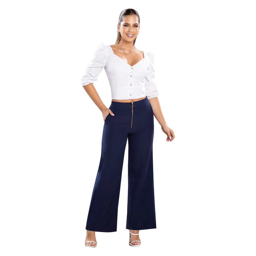 Blusa Ajustada Blanco TyT Nairobi — vista frontal