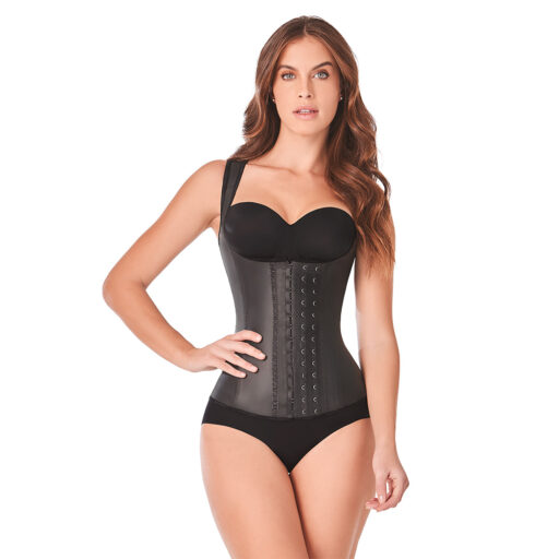 Annchery-latex-chaleco3broches-2027-mujer-negro-1