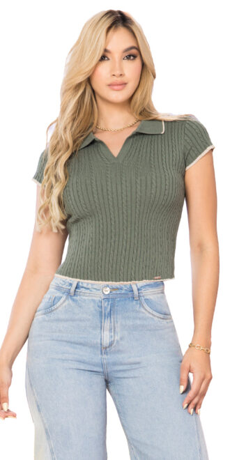 BLUSA COMEDIA Ajustada Verde – Estilo que define tu poder