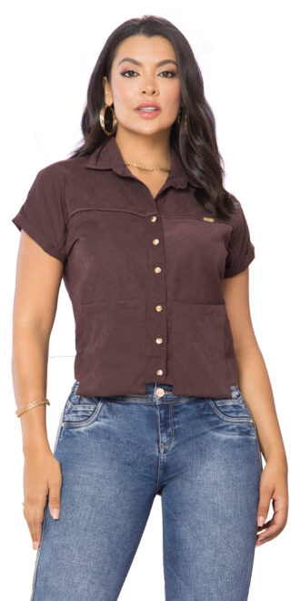 BLUSA TYT DARCY Chocolate – Suavidad con actitud