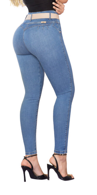 JEANS SALLY  Skinny Azul Medio – Estilo que realza tu poder